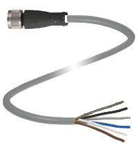 Cable socket, shielded V15-G-5M-PUR-ABG