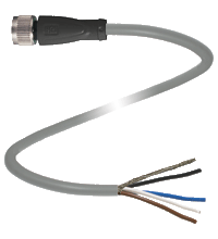 Cable socket, shielded V1-G-5M-PUR-ABG