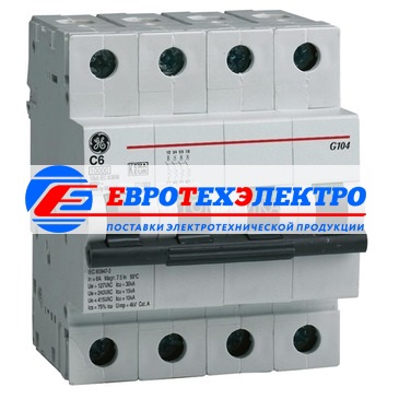 GE 675107 G103ND25 Модульный автоматический выключатель Серия G100 Redline, макс. откл. способность 10000А (МЭК 898), 3P+N/ 4мод.(18мм), характеристика откл. D (10 - 20 крат. I ном.), Iн=25А, U= 415В АС