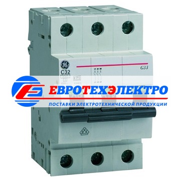 GE 674415 G33C04 Модульный автоматический выключатель Серия G30 Redline, макс. откл. способность 3000А (МЭК 898), 3P/ 3мод.(18мм), характеристика откл. С (5 - 10 крат. I ном.), Iн=4А, U= 415В АС