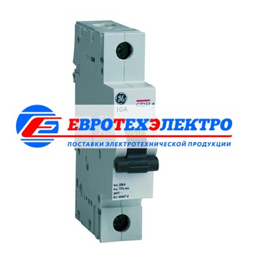 GE 675299 GT251C63 Модульный автоматический выключатель Серия GT25 Redline, макс. откл. способность 25кA (МЭК 947.2), 1P/ 1мод.(18мм), характеристика откл. С (5 - 10 крат. I ном.), Iн=63А, U= 240В АС