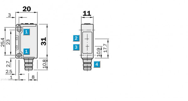 Energetic, Photoelectric proximity sensor, Product group W140-2 - WTE140-2P132 - 6024804