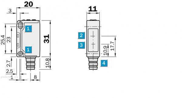 Photoelectric retro-reflective sensor, Product group W140-2 - WL140-2P430 - 6024799