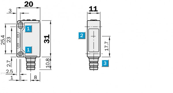 Through-beam photoelectric sensor, Product group W140-2 - WS/WE140-2N330 - 6024786