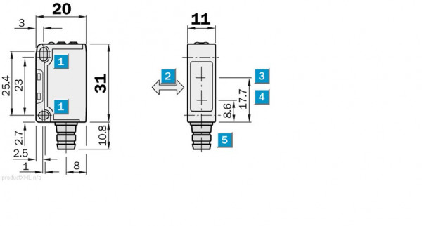 Background suppression, Photoelectric proximity sensor, Product group W140-2 - WTB140-P430 - 6012643