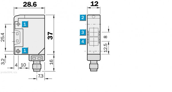Photoelectric retro-reflective sensor, Product group W170 - WL170-P430 - 6010190