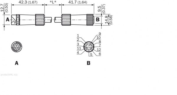 Plug connectors and cables / Connection cable (male connector-female connector) - DSL-1212-G20M - 6045159