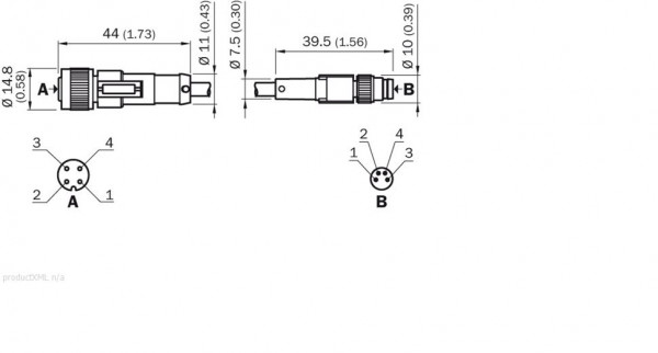 Plug connectors and cables / Connection cable (male connector-female connector) - DSL-2804-G0M6C - 6037595