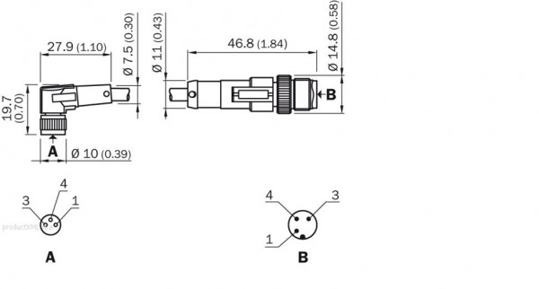 Plug connectors and cables / Connection cable (male connector-female connector) - DSL-8203-B0M6C - 6025916