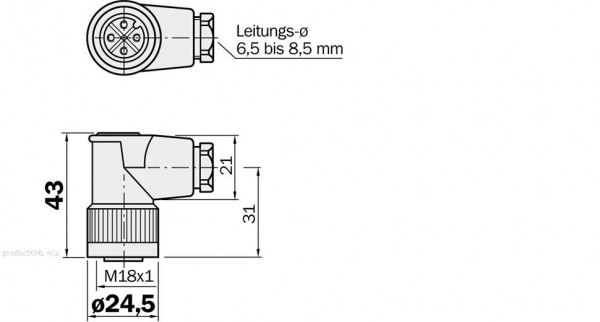 Plug connectors and cables / Female connector (ready to assemble) - DOS-1804-W - 6009437