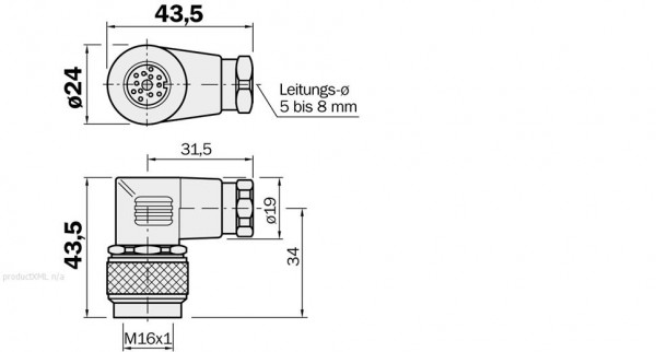 Plug connectors and cables / Female connector (ready to assemble) - DOS-1612-W - 6007988
