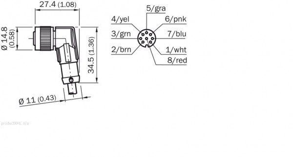 Plug connectors and cables / Connecting cable (female connector-open) - DOL-1208-W10MC - 6035625