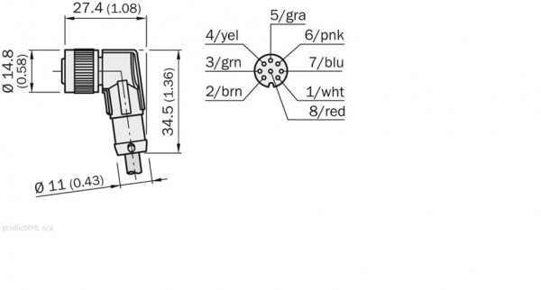 Plug connectors and cables / Connecting cable (female connector-open) - DOL-1208-W02MC - 6035623