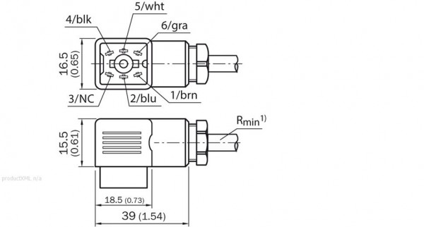 Plug connectors and cables, Connecting cable (female connector-open) - DOL-1306-W5M5 - 6030219