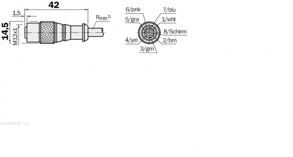 Plug connectors and cables, Connecting cable (female connector-open) - DOL-1208-G02MB - 6010748
