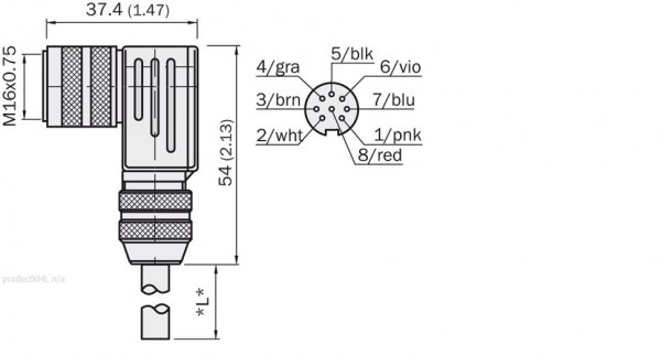 Plug connectors and cables, Connecting cable (female connector-open) - DOL-1608-W10MA - 2027194