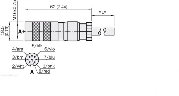 Plug connectors and cables, Connecting cable (female connector-open) - DOL-1608-G10MA - 2027193