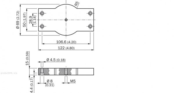 Mounting brackets and mounting plates / Mounting plates - Adapter plate DME/DMD - 2040767