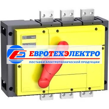 ВЫКЛЮЧАТЕЛЬ-РАЗЪЕДИНИТЕЛЬ INV1600 3П КРАСНАЯ РУКОЯТКА/ЖЕЛТАЯ ПАНЕЛЬ