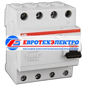 УЗО ABB 40A 30ma выкл.диф.тока 4мод. FH204 AC-40/0,03