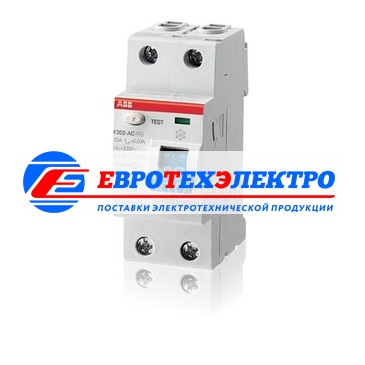 УЗО ABB Выключатель дифференциального тока 2 модуля F202 AC-16/0,01
