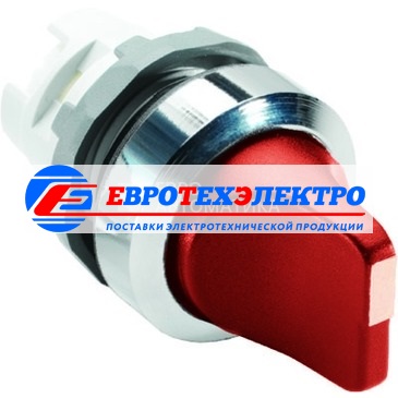 ABB Переключатель M2SS1-21R (короткая ручка) красный 2-х позиционный с подсветкой (только корпус) 45# с фиксацией