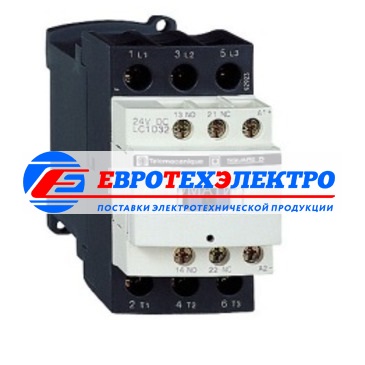 КОНТАКТОР D 3Р, 32 A, НО+НЗ, 220V 50/60 ГЦ, ЗАЖИМ ПОД ВИНТ,