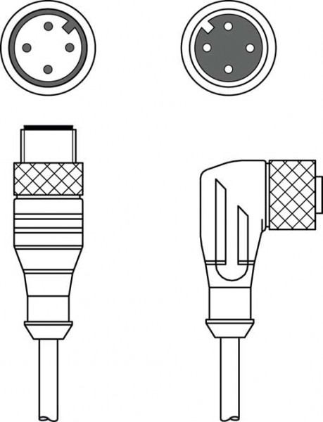 KDS U-M12-4W-M12-4A-P1-030-3DP - Interconnection cable 50130945
