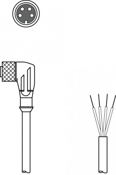 K-D M8W-4P-2m-PVC - Connection cable 50104525
