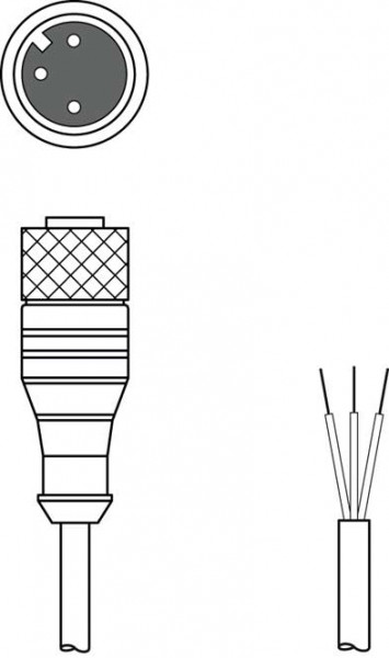 KD U-M12-3A-P1-020-DP - Connection cable 50130664