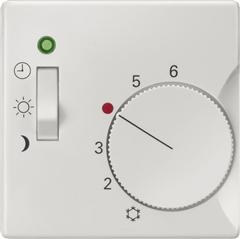 Cover plates for room temperature controllers, 3-position switch, DELTA style, platinum metallic, incl. intermediate frame - 5TC9258