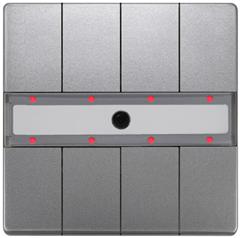Pushbutton, quadruple, with status LED, with scene controller, with IR receiver decoder, platinum metallic - UP 287/45 - 5WG1287-2DB45