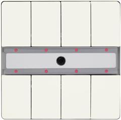 Pushbutton, quadruple, with status LED, with scene controller, with IR receiver decoder, titanium white - UP 287/15 - 5WG1287-2DB15
