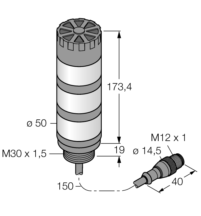 светодиодный индикаторсигнальная колонна - TL50GYRAQP