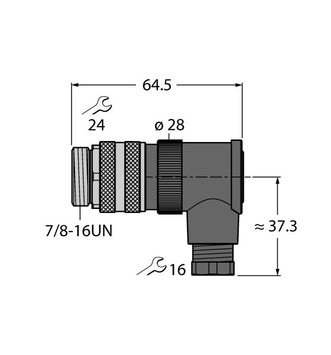 Соединитель 7/8'Вилка, угловая, под индивид. требования - BS4251-0/9