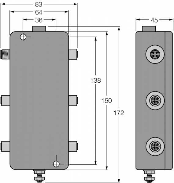 FOUNDATION™ fieldbus IP67 разветвительный модуль, 4-канальный - JBBS-49-E413/EX