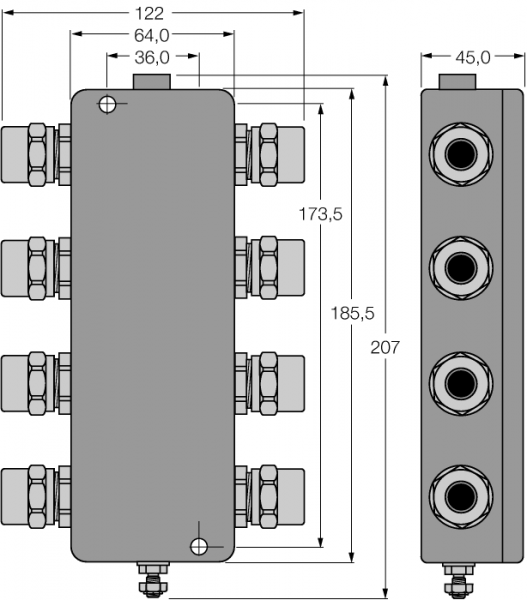 FOUNDATION™ fieldbus IP67 соединительная коробка, 6-канальный - JBBS-49SC-T615/3G