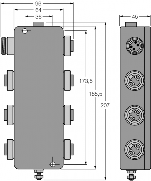 FOUNDATION™ fieldbus IP67 разветвительный модуль, 6-канальный - JBBS-49SC-M613/3G