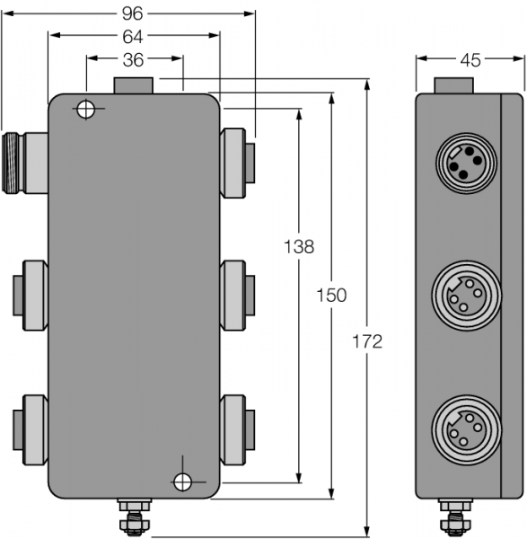 PROFIBUS-PAIP67 разветвительный модуль, 4-канальный - JBBS-48SC-M413/3G
