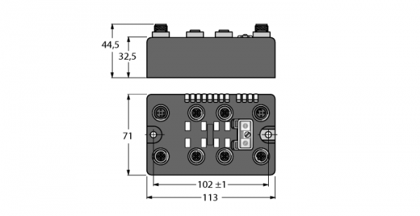 компактная станция промышленной шины BL для PROFIBUS-DP4 analoge Ausgange fur Spannung - BLCDP-4M12MT-4AO-V