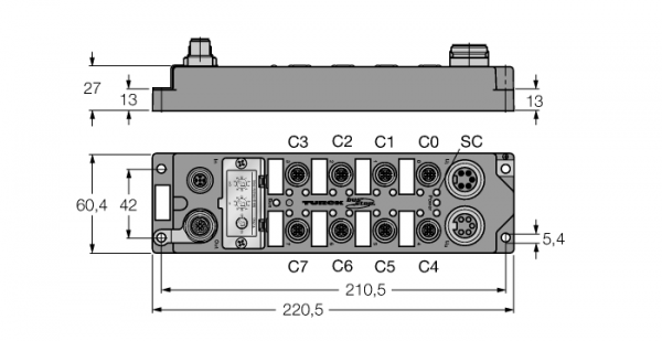 удобные станции fieldbus для PROFIBUS-DP8 цифровых pnp-входа8 цифровых выходов, 2 А - FLDP-IOM88-0003