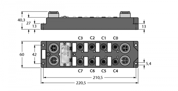Модуль ввода/вывода I/O Module для DeviceNet4 цифровых pnp-входа4 цифровых выходов, 0.5 А - FDNP-S0404G-TT