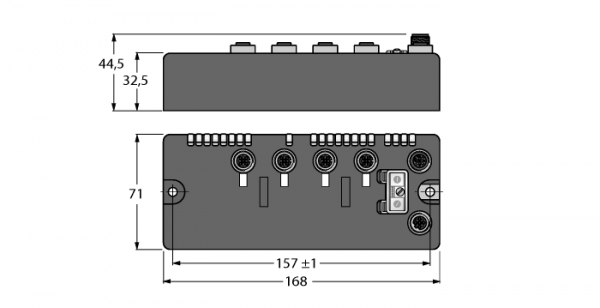 компактная станция промышленной шины BL для DeviceNet™Interface zum Anschluss von 4 BL Ident Schreib- Lesekopfen (HF/UHF) - BLCDN-4M12L-2RFID-S-2RFID-S