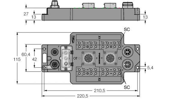удобные станции fieldbus для PROFIBUS-DP20 цифровых pnp-входа12 цифровых выхода, 0.5 А - FLDP-IOM2012-0001