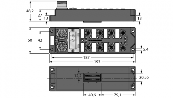 Модуль ввода/вывода I/O Module для DeviceNet12 цифровых pnp-входа4 цифровых выхода, 2 А - FDNL-S1204H-0142