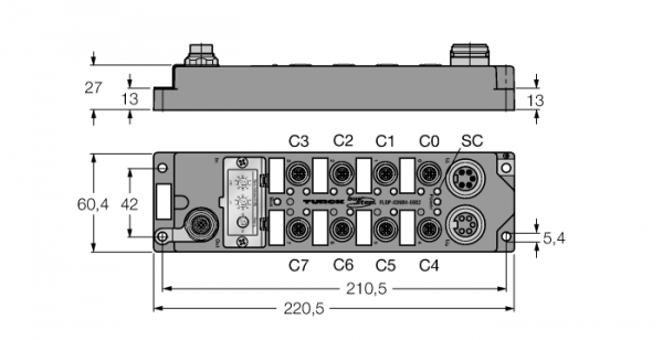 удобные станции fieldbus для PROFIBUS-DP8 цифровых pnp-входа4 цифровых выхода, 2 А - FLDP-IOM84-0002