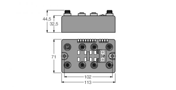 компактная станция промышленной шины BL для DeviceNet™4 analoge Eingange fur Strom oder Spannung und 4 analoge Ausgange fur Spannung - BLCDN-4M12WMT-4AI4AO-VI