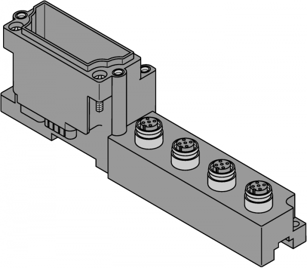 BL674 x разъем M12, 5-полюсн. - BL67-B-4M12