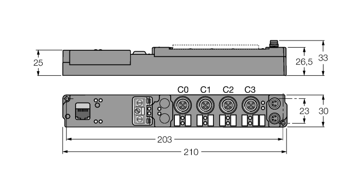 соединительный модуль piconet® для Modbus TCP4 цифровых входных фильтров, 3 мс4 цифровых выходов, 0.5 А - SENL-0404D-0004
