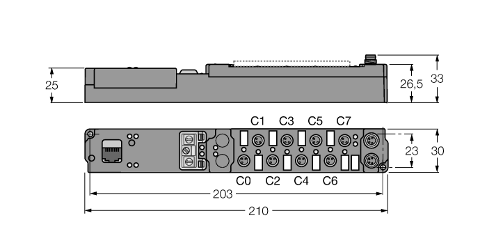 соединительный модуль piconet® для Modbus TCP4 цифровых входных фильтров, 3 мс4 цифровых выходов, 0.5 А - SENL-0404D-0003/Y